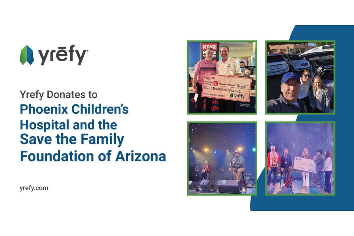 yrefy donates to phoenix children’s hospital and the save the family foundation